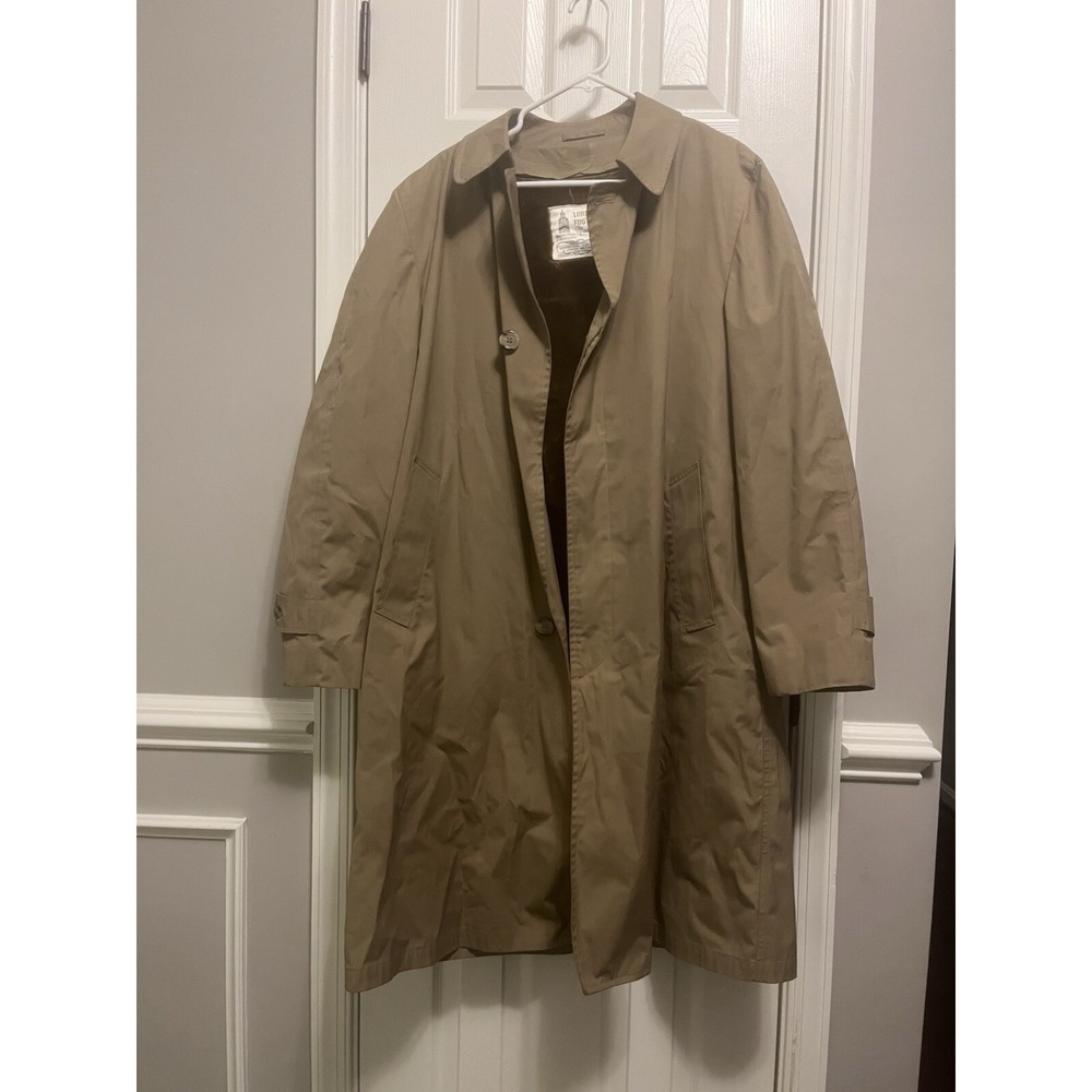Vintage London Fog W/removable Lining. Long Coat With Furry Warm Inside 42L Tan